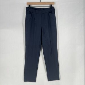 J. Jill Pants Womens S Navy Blue Stretch High Rise Ponte Slim Leg Pull On‎ Pleat
